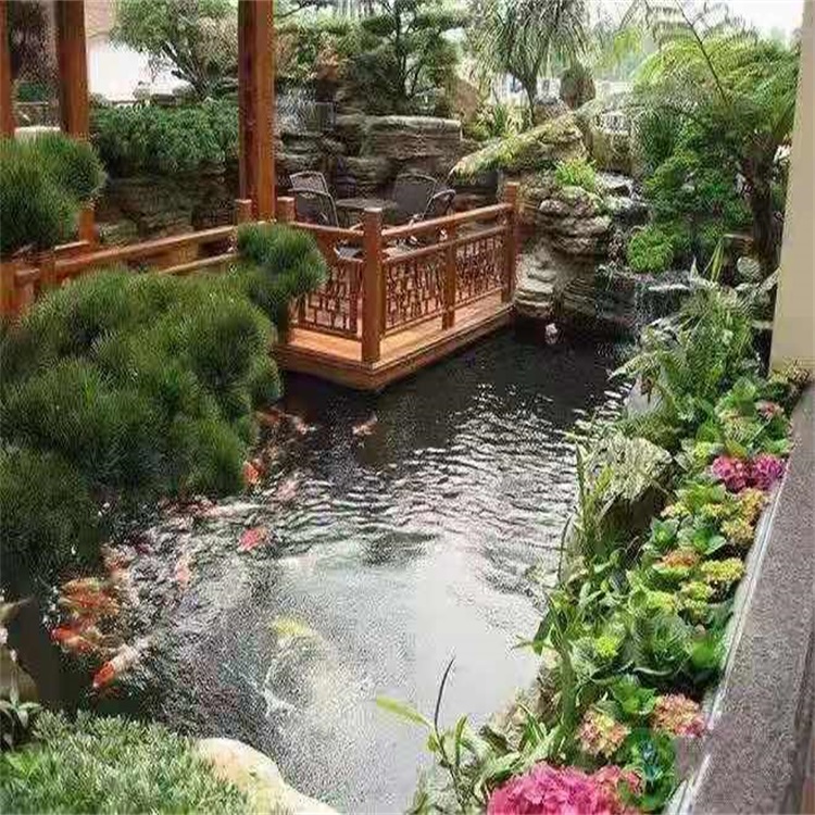 安平别墅庭院景观设计鱼池